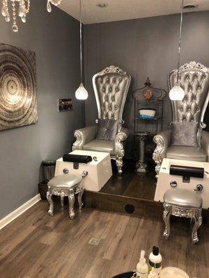 Relax in our pedicure tub, in our private nail spa.