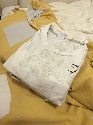 Stained white shirt