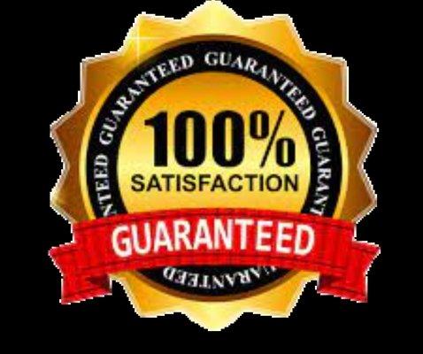 100% Satisfaction guaranteed seal.