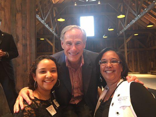 Sondra, her daughter and the governor of Texas