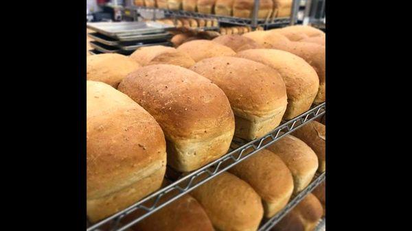 Honey Oat bread hot out of the oven mmm