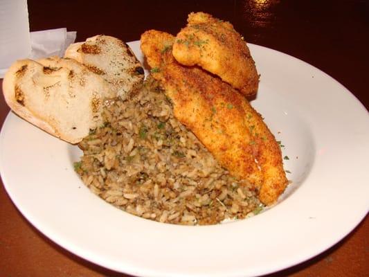 Fried catfish and jambalaya!