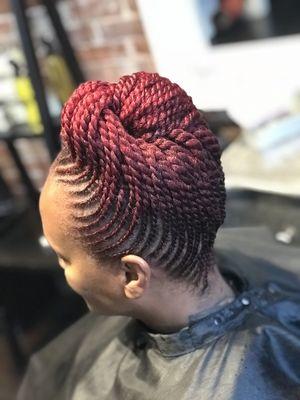 Natural updo and color