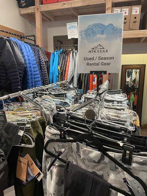 At MTN Gear you can find used apparel & gear. You can also rent ski clothing for the day or season. Come check out our gear lineup.