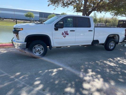 Company vehicle on site where my car was damaged.