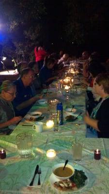 Better Earth Cuisine Community Dinner at Shadow Rock Mountain Campus outside on the patio http://thefusionfoundation.org