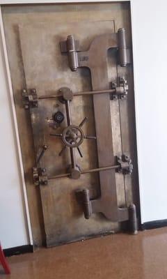 Cool antique vault door.