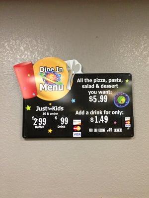 Planet Pizza Menu