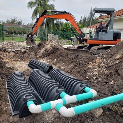 Drain field installation