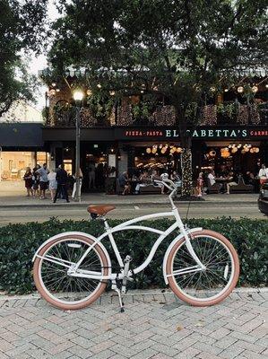 Pedaling to pizza - why not? We love Elisabetta's irresistible dishes and unique pies.