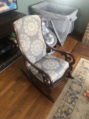 Reupholstered rocking chair