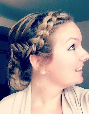 A fun braided updo by Anna!