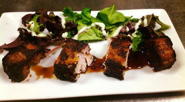 CRISPY PORK BELLY w/ BOURBON GLAZE