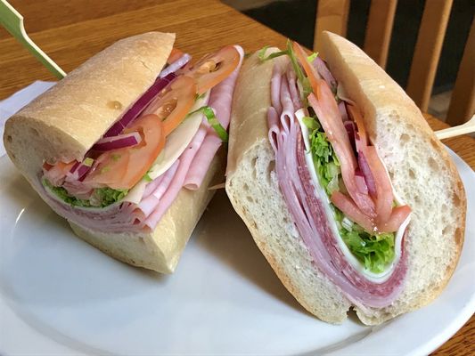 Italian Hero, Ham, Salami and Provolone Sandwich