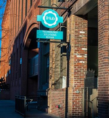 TechHub Exterior Signage on Blake Street.