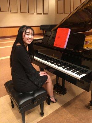 My student, moments before her Senior Recital.  2/2019