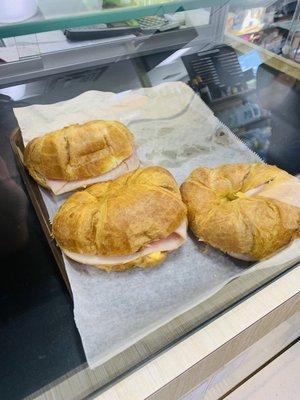 Croissants on display