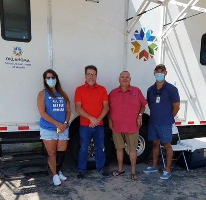 OSDH Mobile Unit District 4.  Jennifer Hixson - Grand Nation, Senator Michael Bergstrom, Tommy Pameticky, Cody Villanova - OSDH