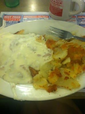 Chipped beef over toast