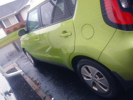 The doors, bottom panel had to be replaced after car was hit and run, paint perfect, looks just like new.