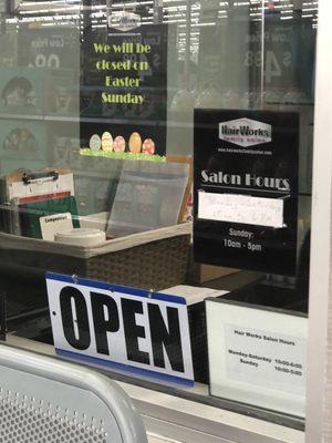 Small hand writting for business hours , while they have large sign early bird at 9am-11am ‍