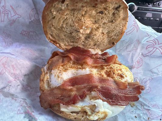 Egg, Bacon, Cheese Bagel Sandwich