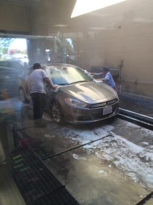 My car getting clean. They do a great job