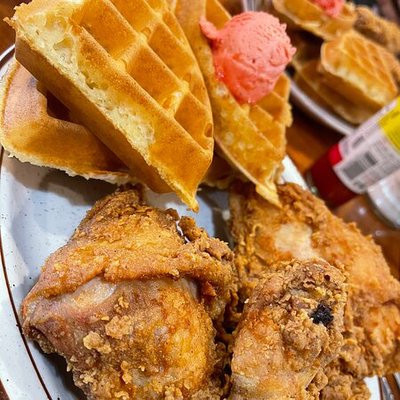 Chicken and waffles combo