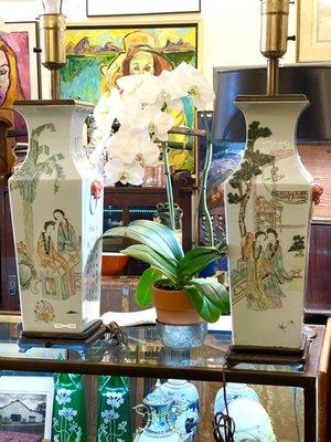 Pair 21" daoguang vase lamps