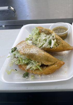 Fried quesadillas                                                                                  W/ your choice of meat.