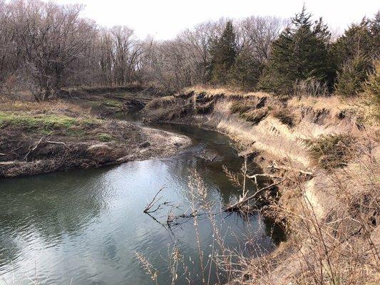 Jamaica North Trail follows Salt Creek, providing beautiful views of river and forest.