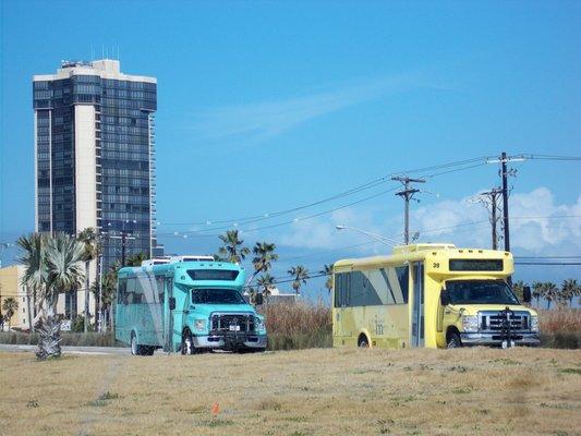 This is at their "depot," on South Padre Island just south of the causeway/bridge and near city administration functions.