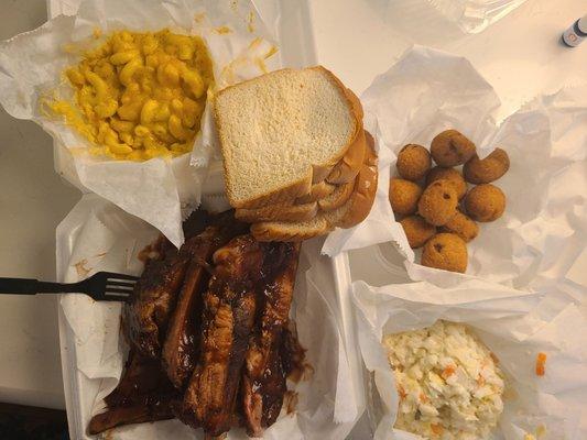 Half rack ribs meal with coleslaw!