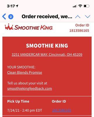 I received this mobile order at 2:50. After they asked my name twice.