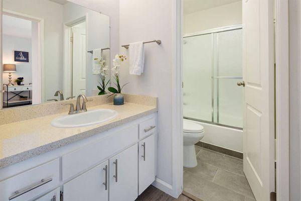 Bathroom at Three Crown Apartments