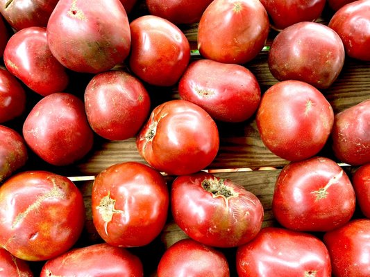 Local tomatoes, I think purple Cherokee