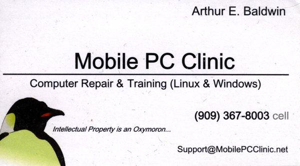 Mobile PC Clinic Business Card