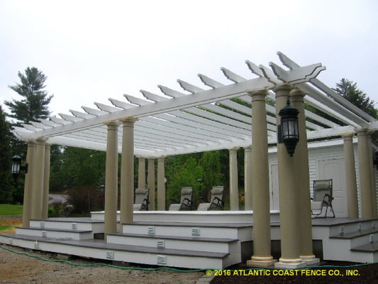 Custom Vinyl Pergola with 16" Fiberglass Columns