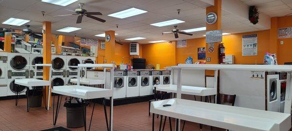 Inside of laundromat