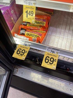 Seventy cents a piece for burritos that are worth maybe 40 cents at most.  These people have their boot on our necks.  Ghouls.