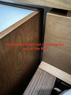 Replacement headboard has a completely different finish!!