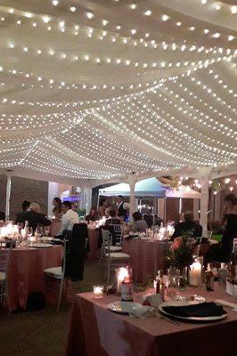 Tent wedding reception at the Great Lakes Culinary Center, Southfield Michigan