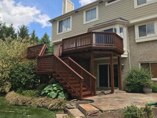 Cedar Deck in Clarkston. Power Wash, Stain and Seal with TWP Rustic Tone. 2 Coats