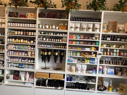 great variety of pre made supplements and tinctures.