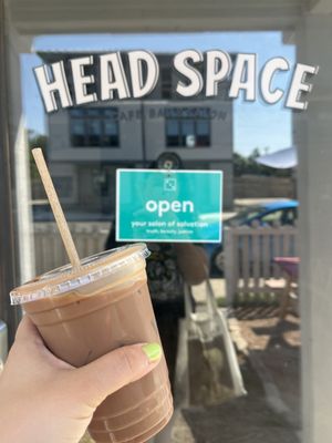 Iced oat milk mocha -- DELISH!