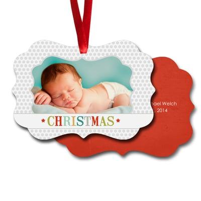 Custom Holiday Photo Ornaments - made on premises and FAST!