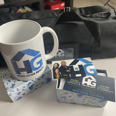 Home Guide Realty's new mug and business cards