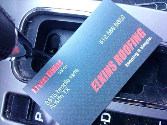 Business card in my  truck