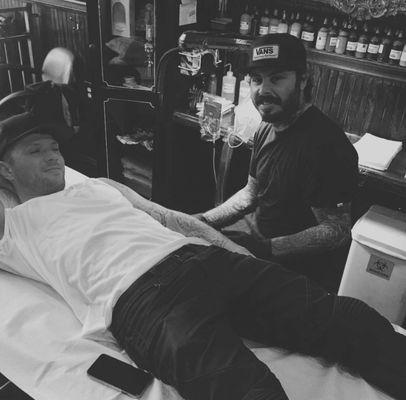 Owner Dave Hatton Tattooing Ryan Phillippe