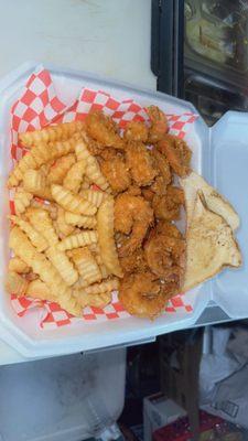 Fried shrimp platter. Served daily